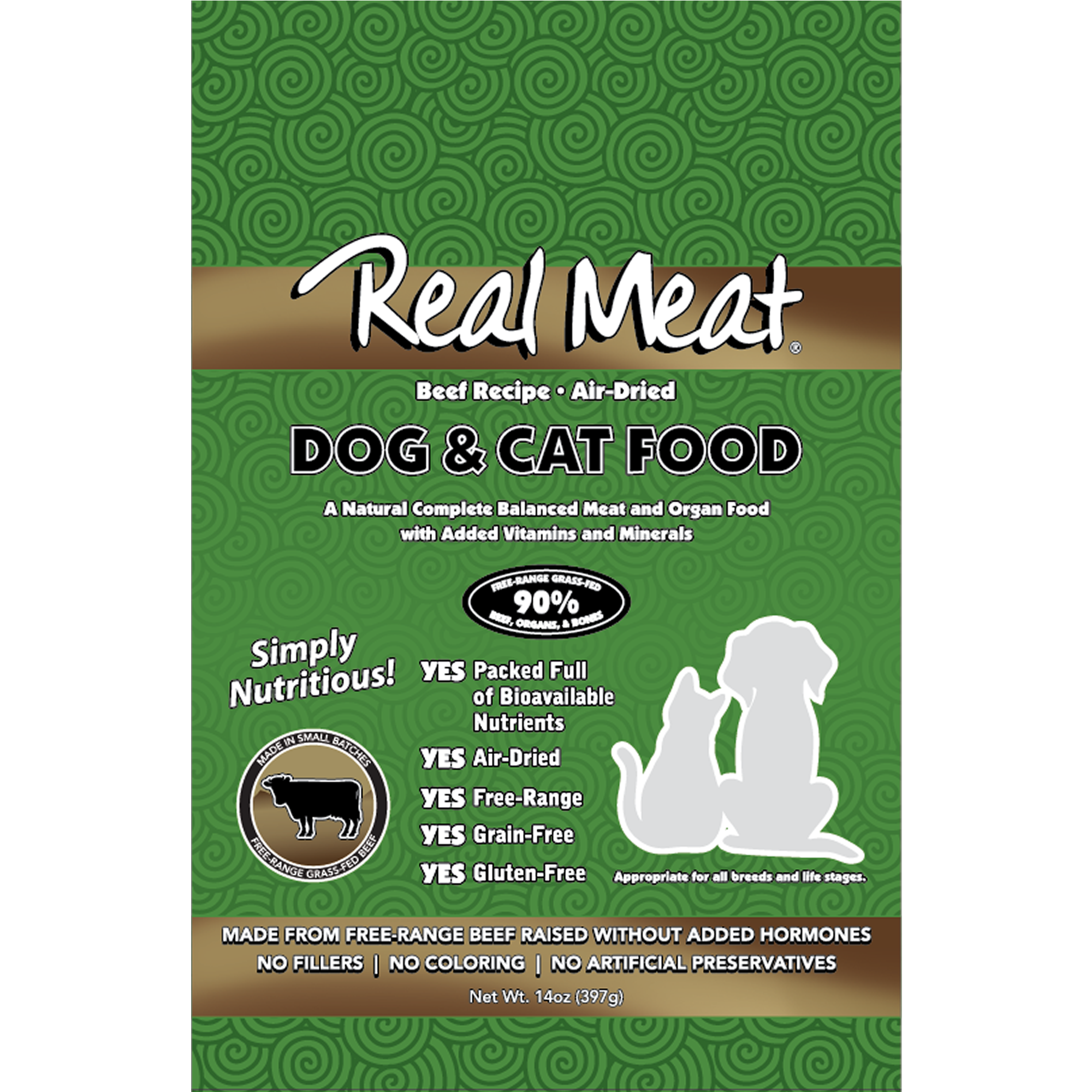 14oz Beef Small Dog & Cat Food Product Packaging Image
