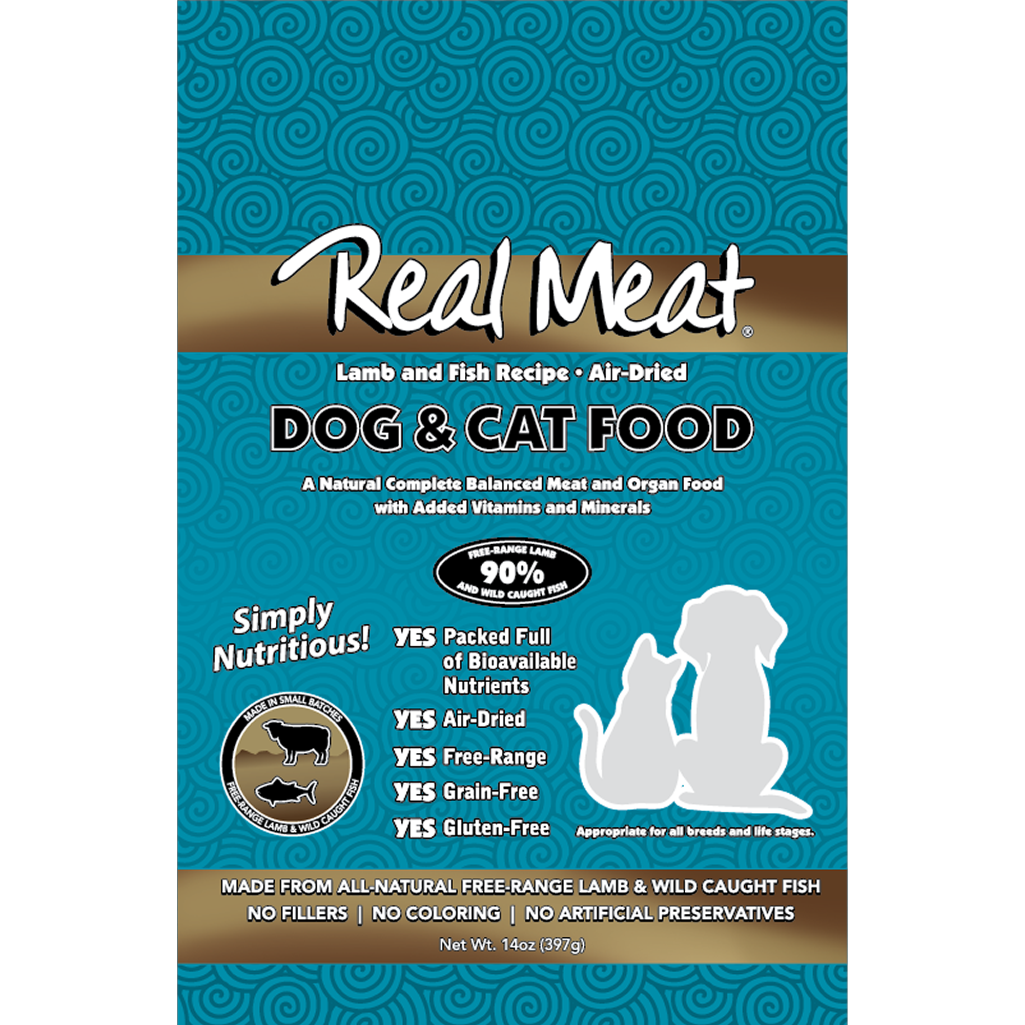 14oz Lamb & Fish Small Dog & Cat Food Product Packaging Image