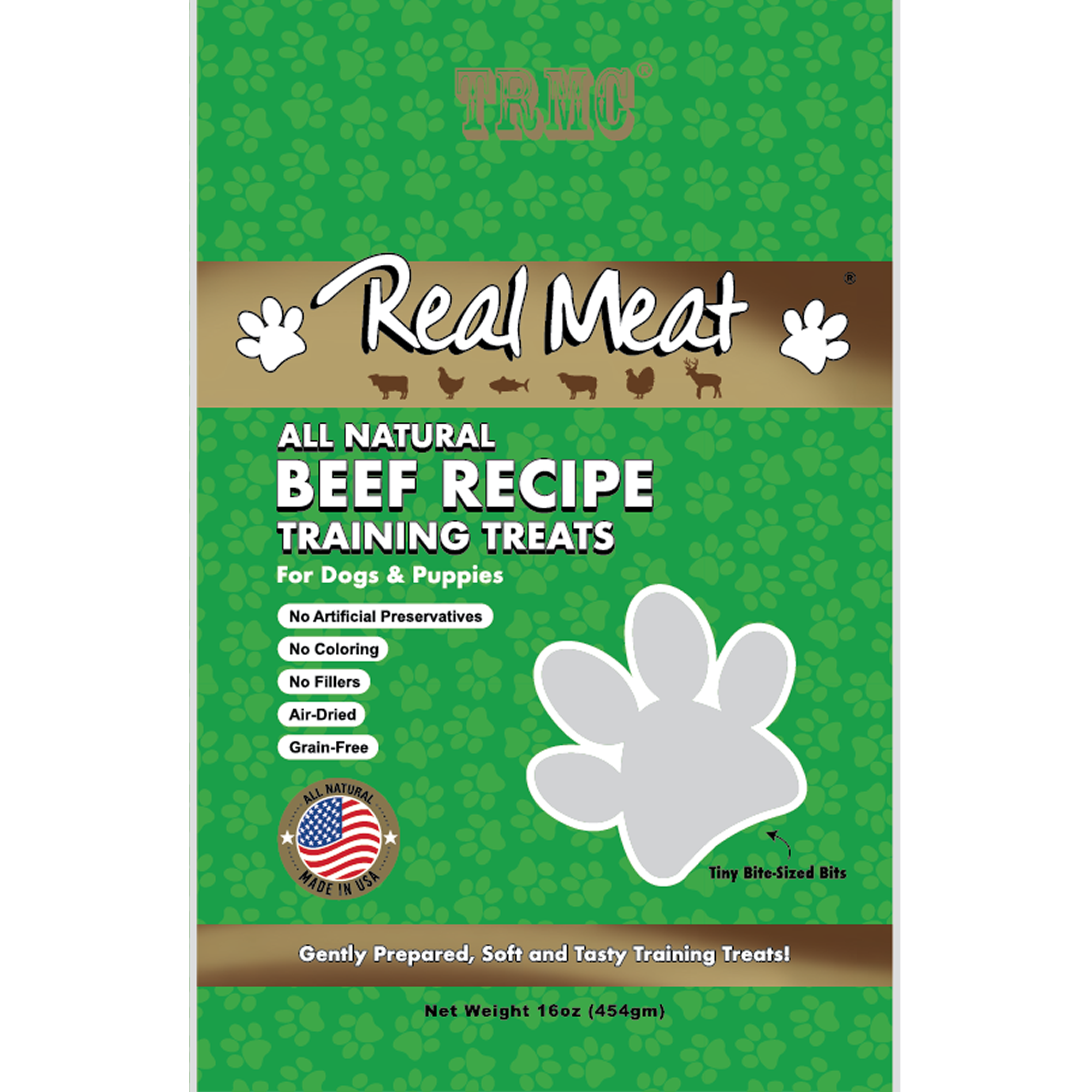 Real Meat 1lb Beef Trainers Product Packaging Image