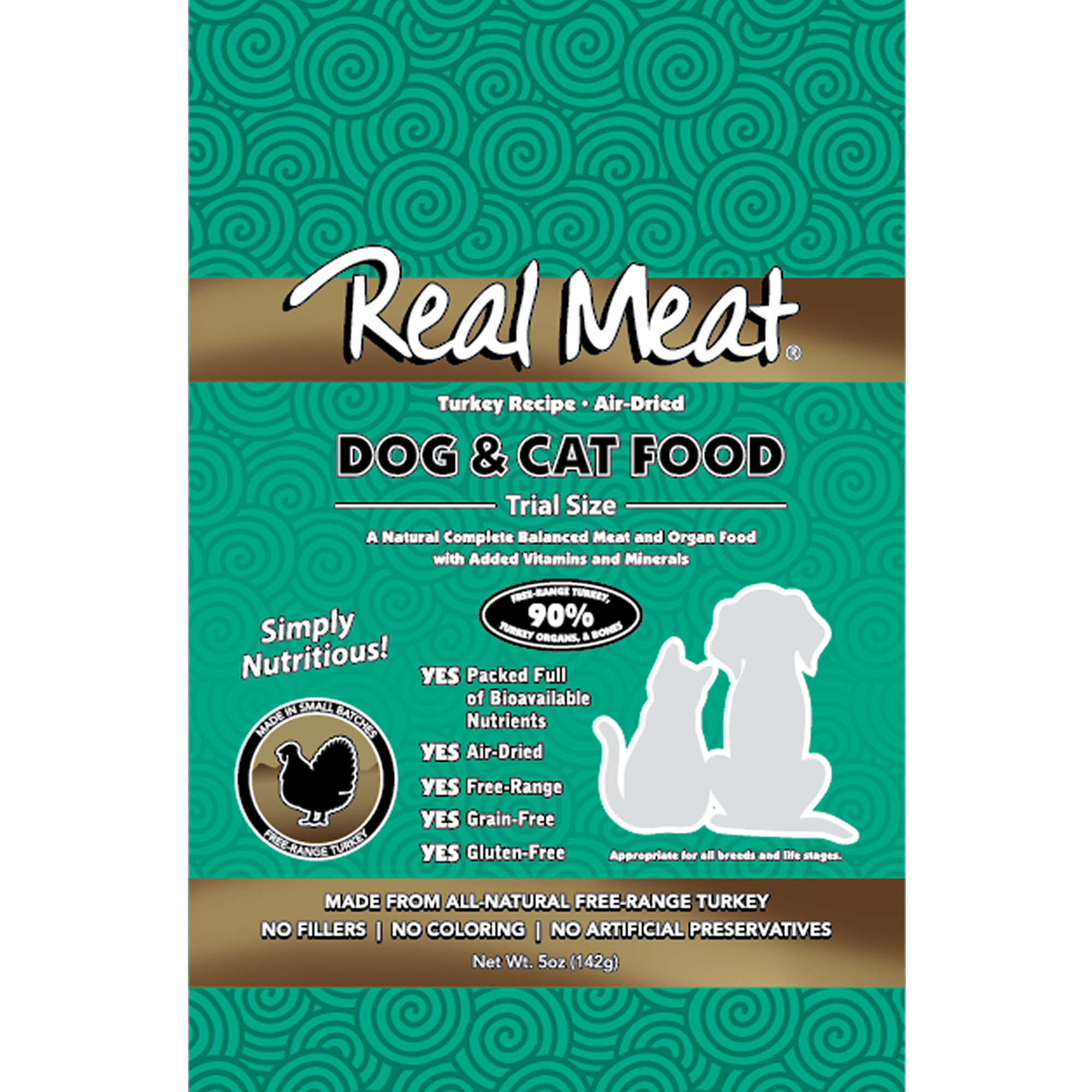 5oz Air-Dried Turkey Dog & Cat Food Product Packaging Image