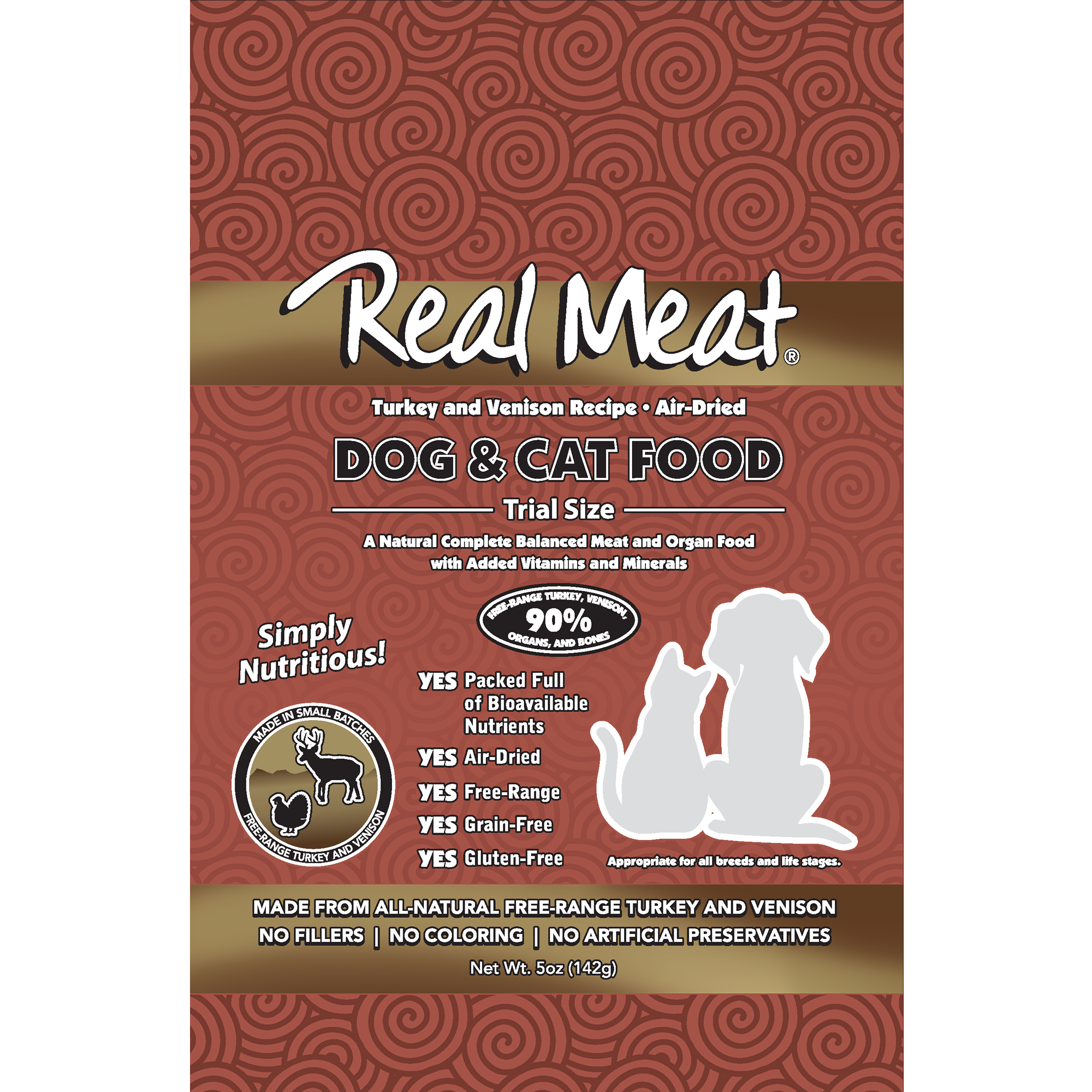 Air-Dried Turkey & Venison Dog & Cat Food 5oz Product Packaging Image