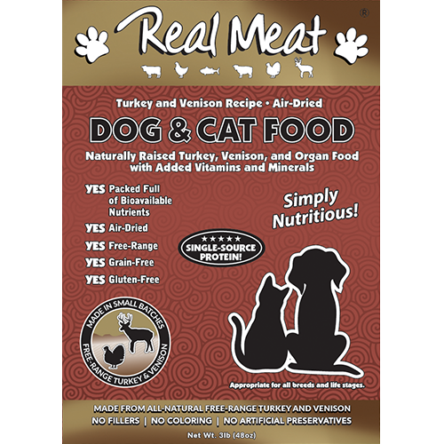 3lb Turkey Venison Small Dog & Cat Food Product Packaging Image