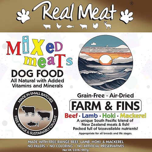 Mixed Meat Farm & Fins 2lb Dog Food Product Packaging Image