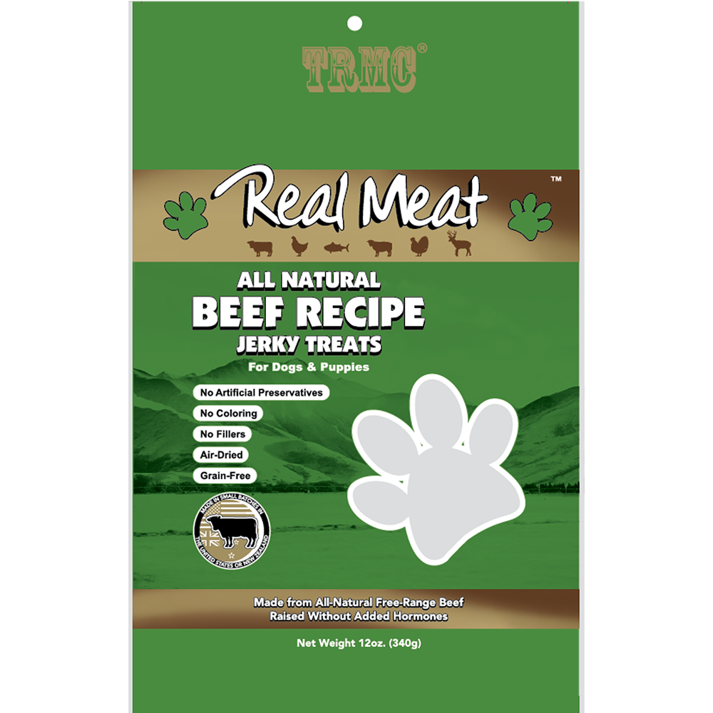Beef Jerky Dog Treats 12oz Product Packaging Image