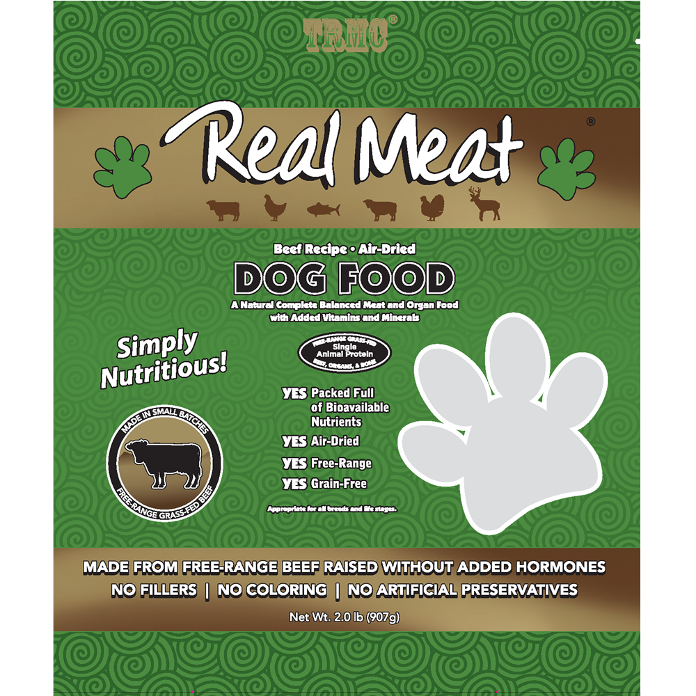 Air-Dried Beef Dog Food 2lb Product Packaging Image
