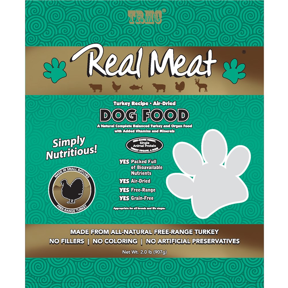 Air-Dried Turkey Dog Food 2lb Product Packaging Image