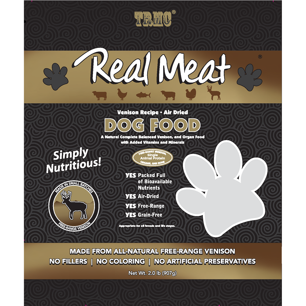 Air-Dried Venison Dog Food 2lb Product Packaging Image