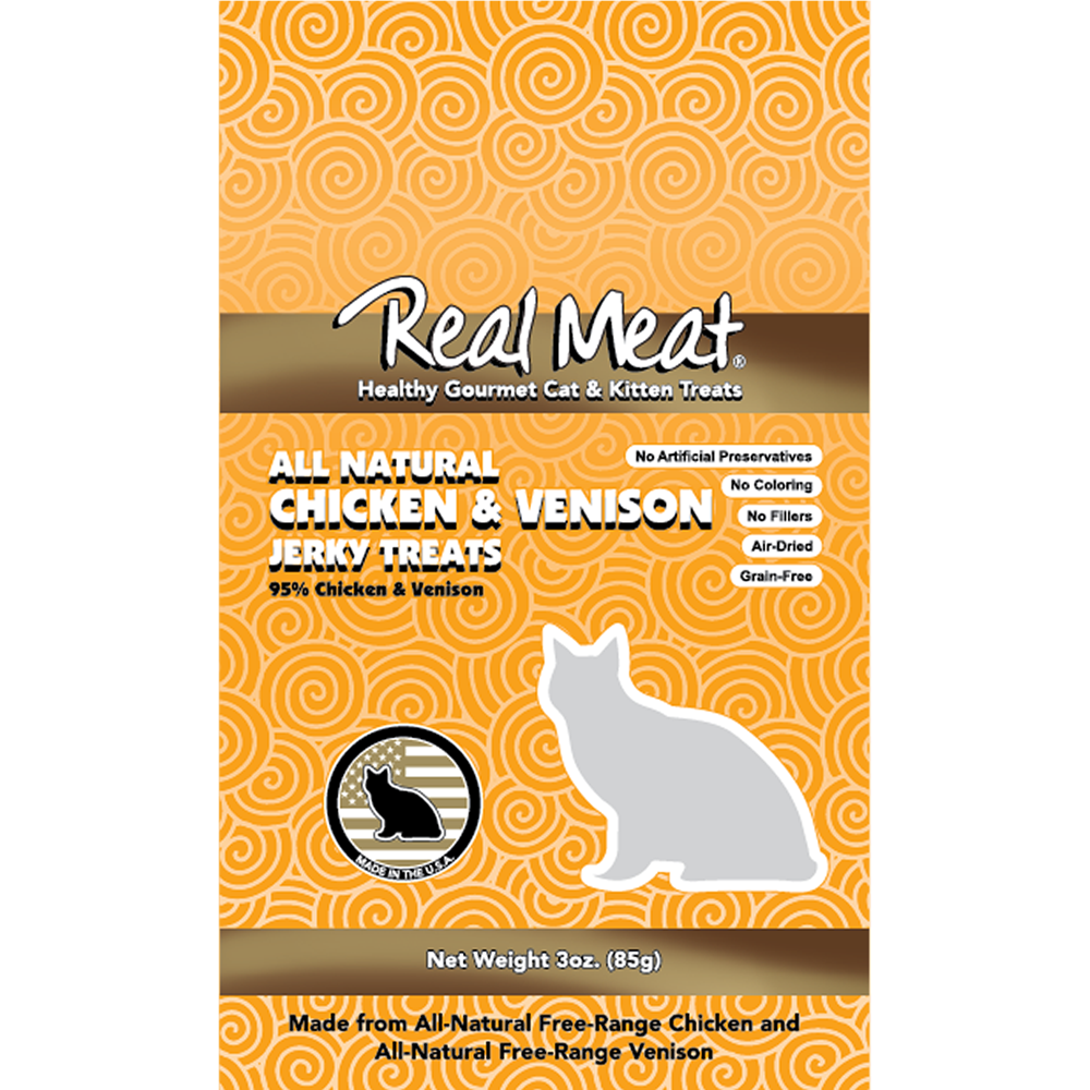 Chicken Venison Cat Treat 3oz Product Packaging Image