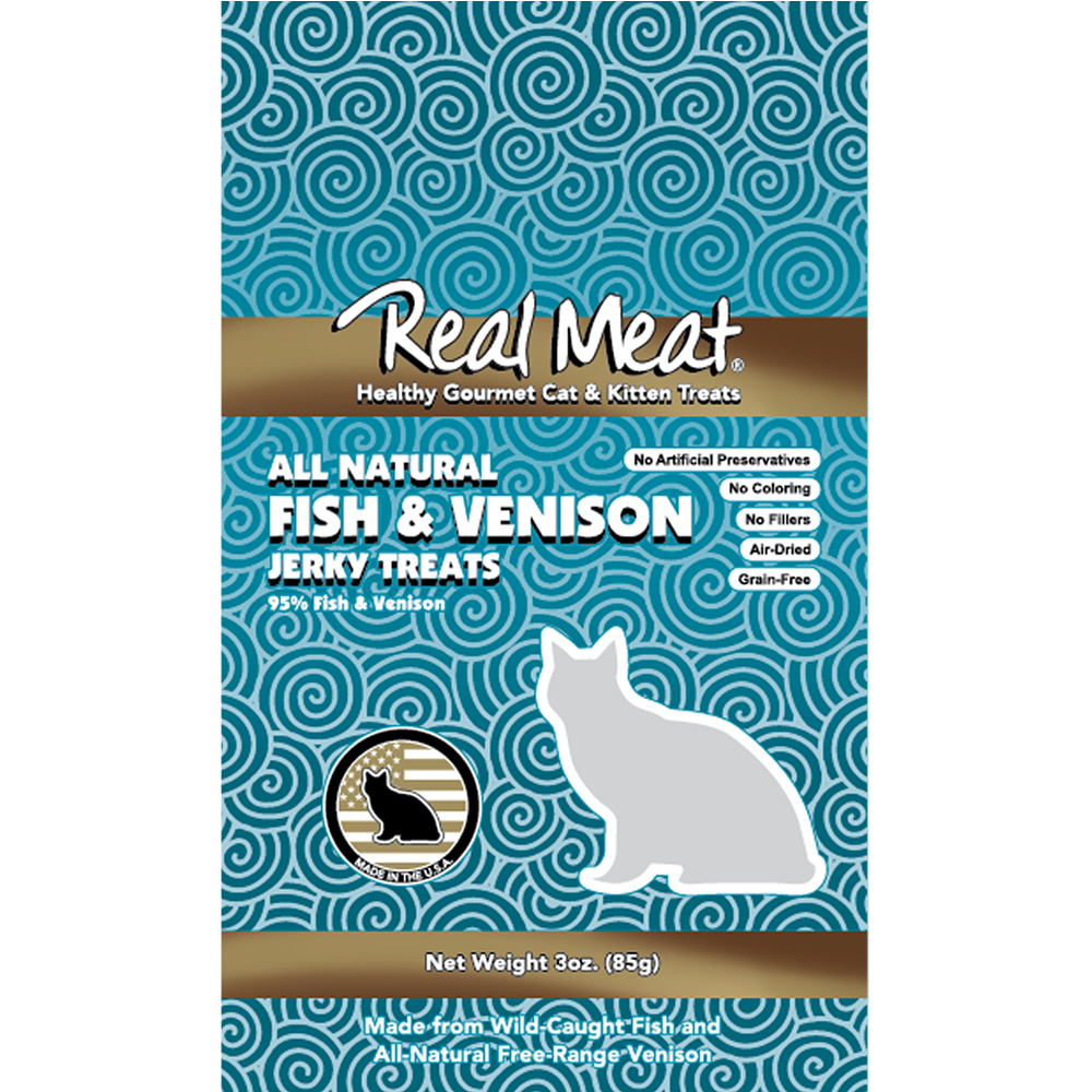 Fish & Venison Cat Treats 3oz Product Packaging Image