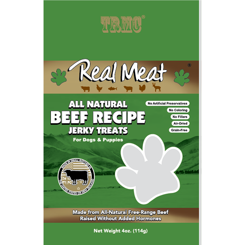 Beef Jerky Dog Treats 4oz Product Packaging Image