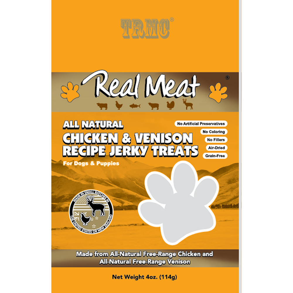 Chicken Venison Treats 4oz Product Packaging Image