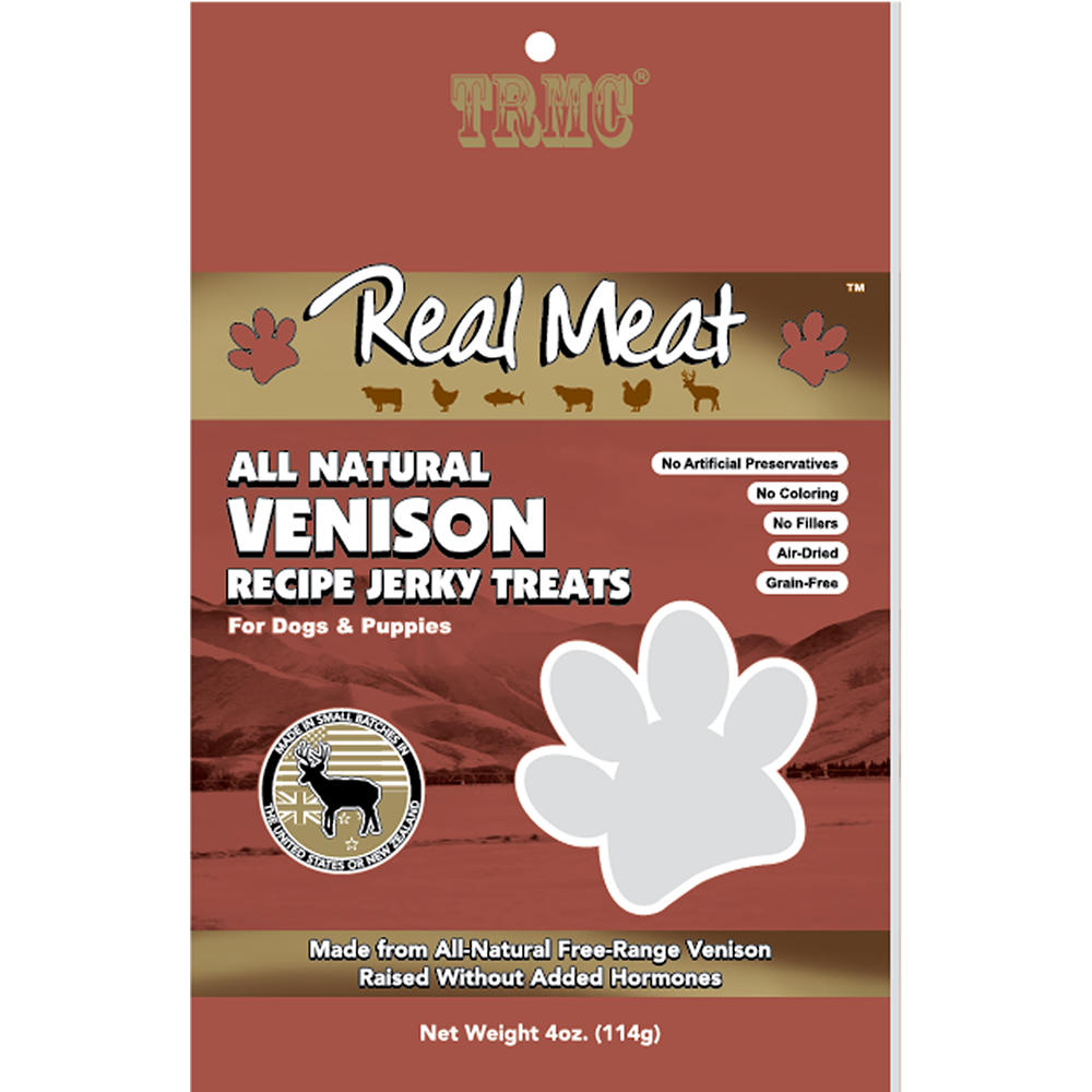 Venison Dog Treats 4oz Product Packaging Image
