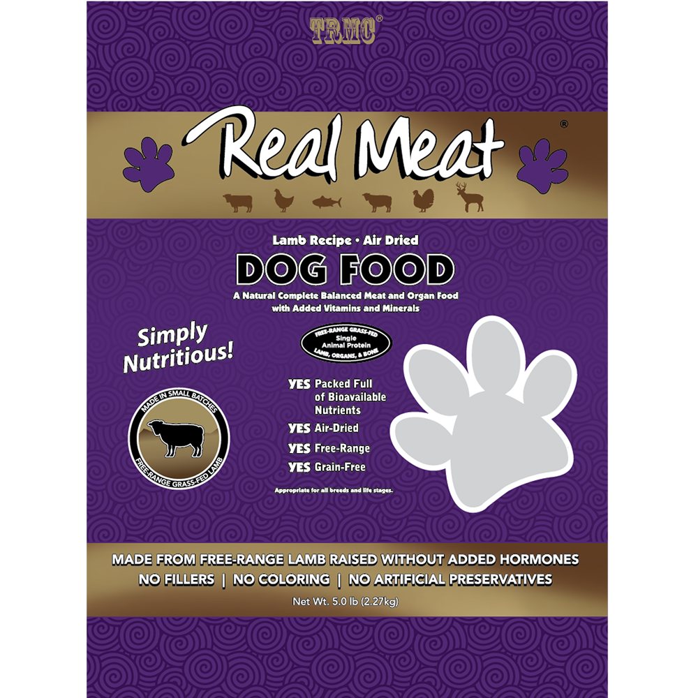 Air-Dried Lamb Dog Food 5lb Product Packaging Image