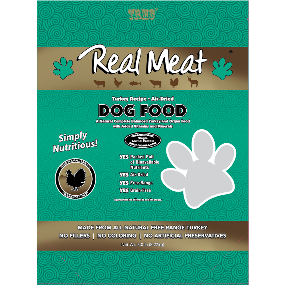 Air-Dried Turkey Dog Food 5lb Product Packaging Image