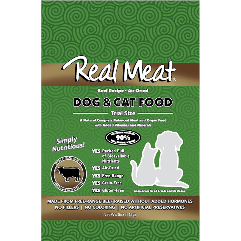 5oz Air-Dried Beef Dog & Cat Food Product Packaging Image