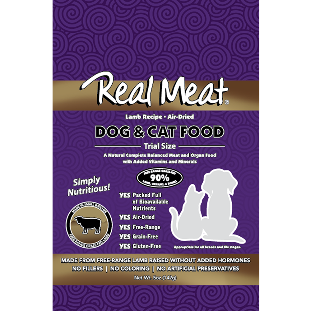 5oz Air-Dried Lamb Dog & Cat Food Product Packaging Image
