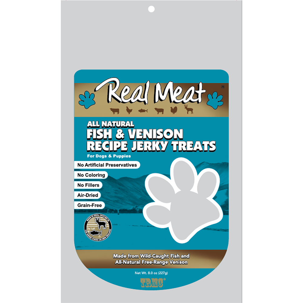 Fish & Venison Treats 8oz Product Packaging Image