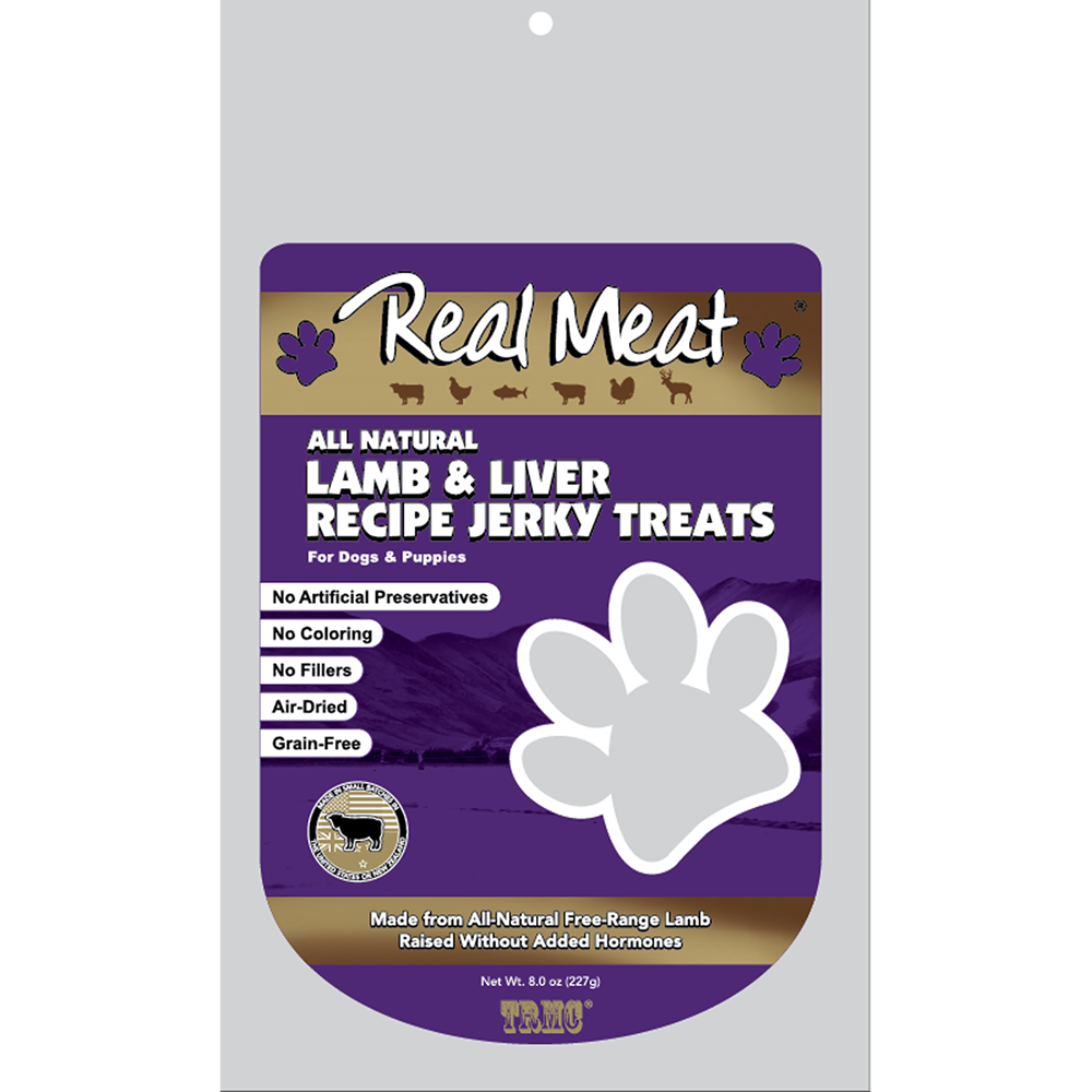 Lamb & Lamb Liver Jerky Treats 8oz Product Packaging Image