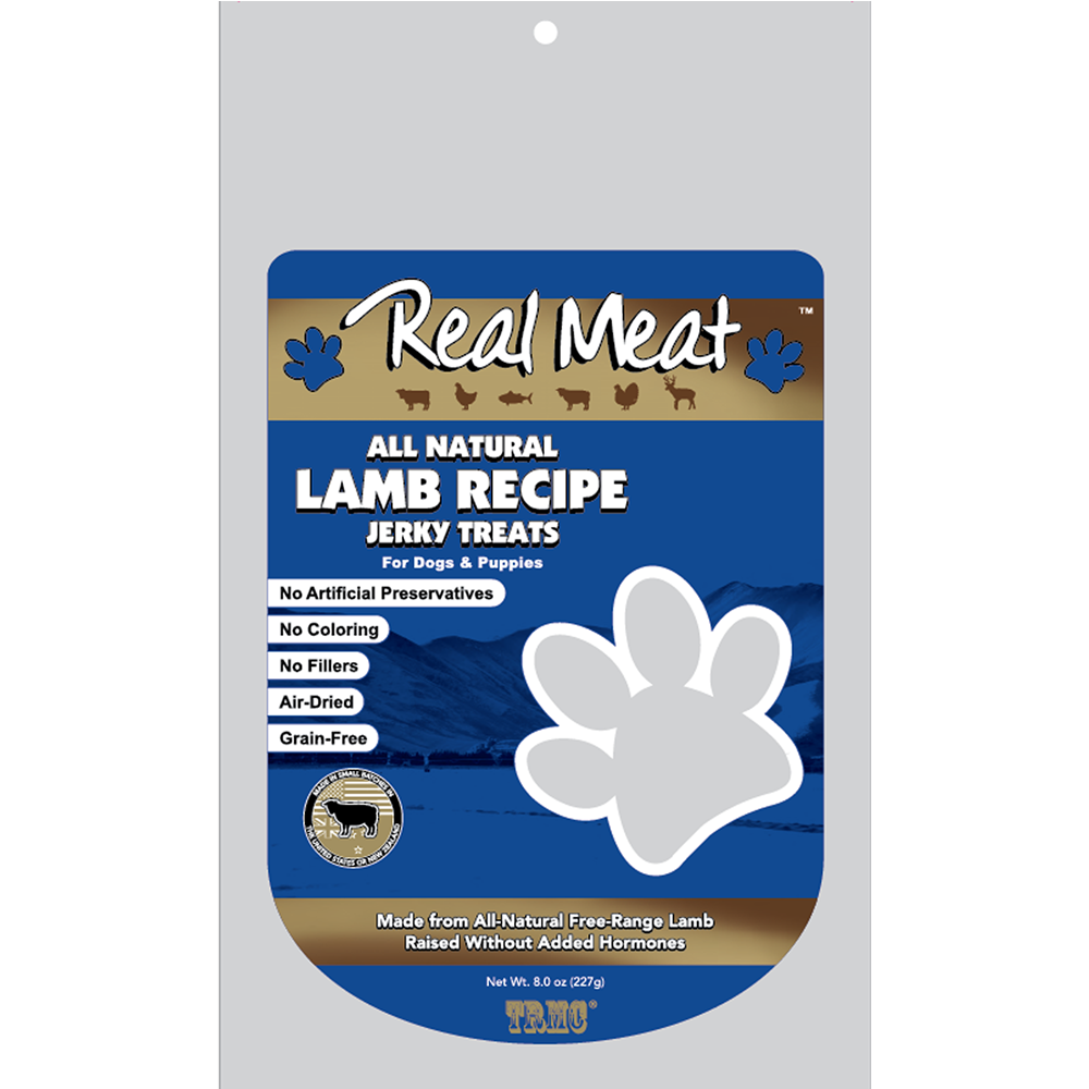 Lamb Jerky Treats 8oz Product Packaging Image