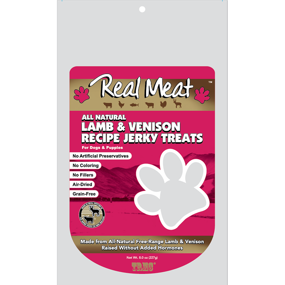 Lamb Venison Dog Treats 8oz Product Packaging Image