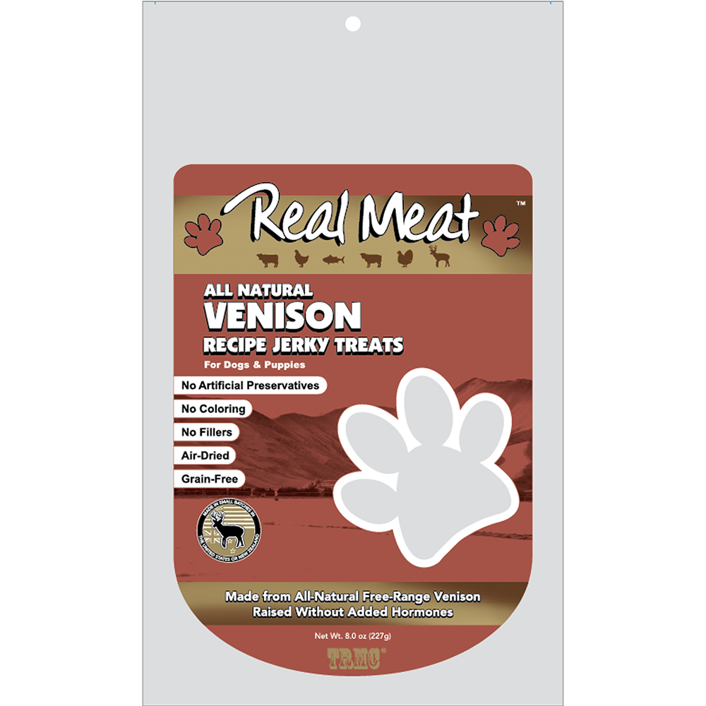 Venison Dog Treats 8oz Product Packaging Image