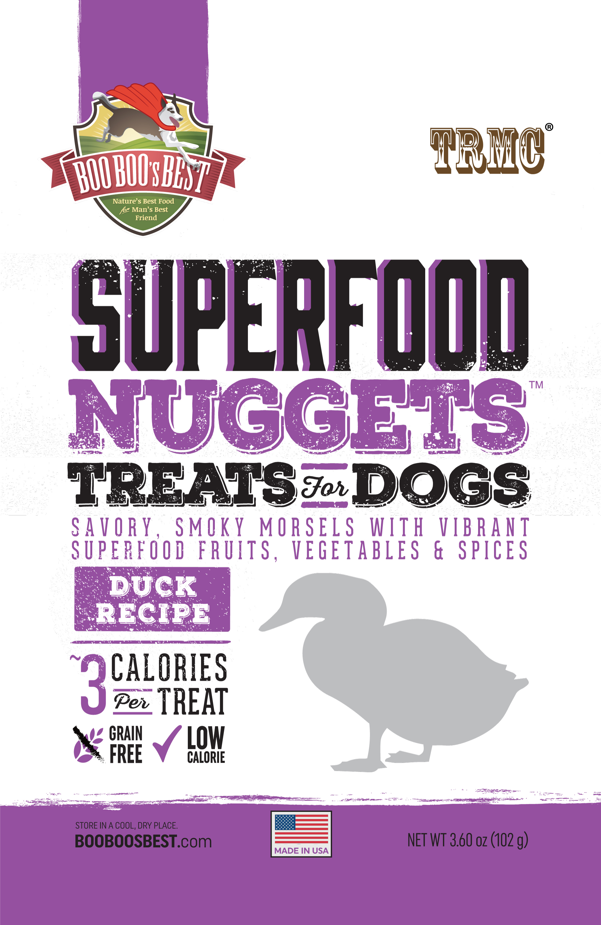 SuperFood Nuggets DOG Treats Duck 3.6 oz Product Packaging Image