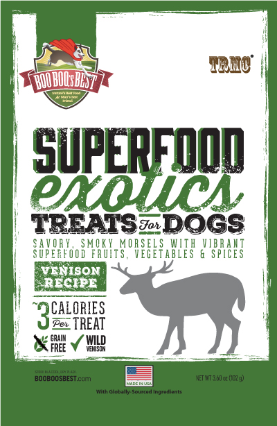 SuperFood Exotics - Venison Recipe 3.6oz Product Packaging Image